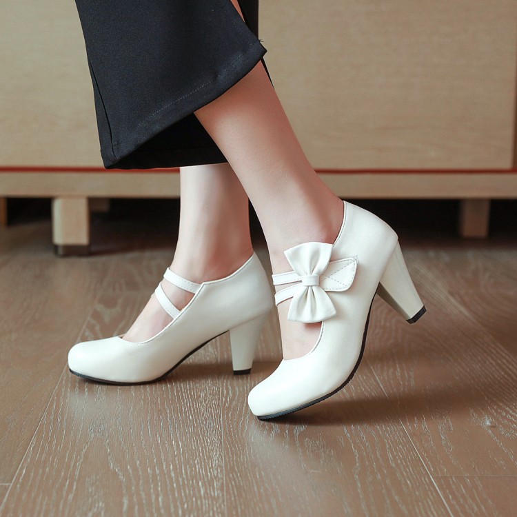 Sweet Bow High Heel Pump Shoes for Women