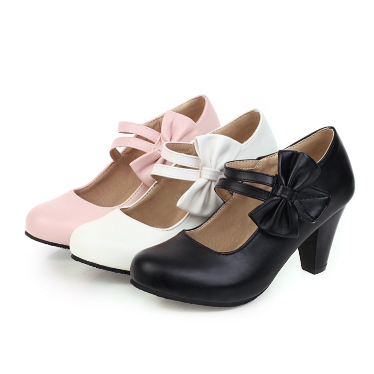 Sweet Bow High Heel Pump Shoes for Women - Image 5
