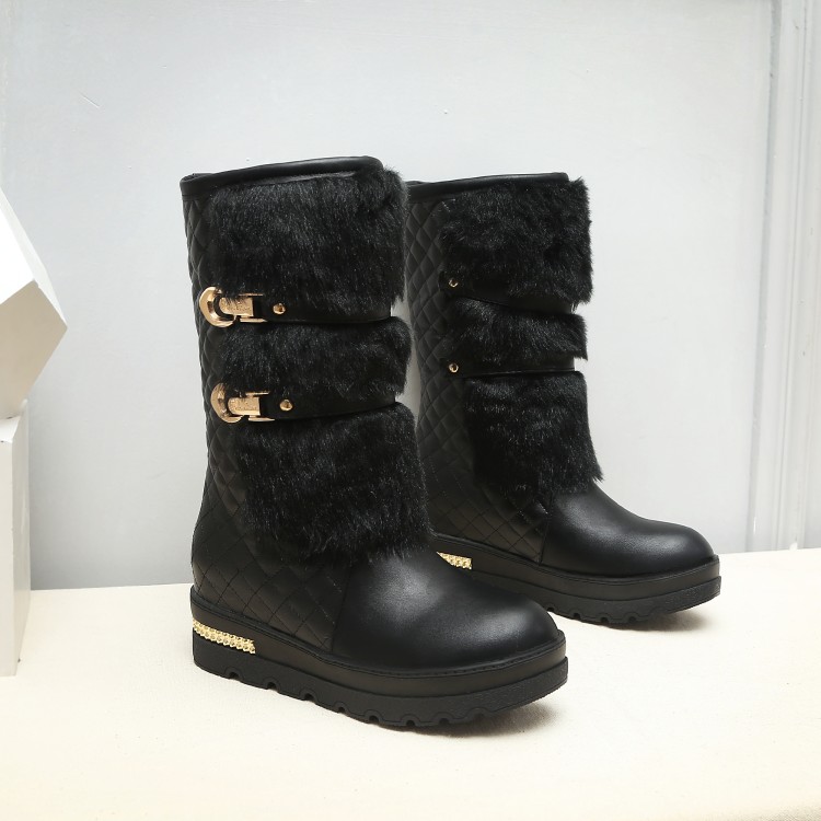 Sweet Winter Mid-Calf Outdoor Boots with Faux Fur Lining - Image 3
