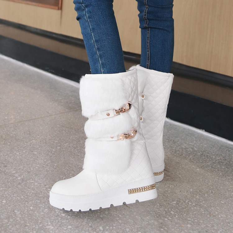 Sweet Winter Mid-Calf Outdoor Boots with Faux Fur Lining - Image 5
