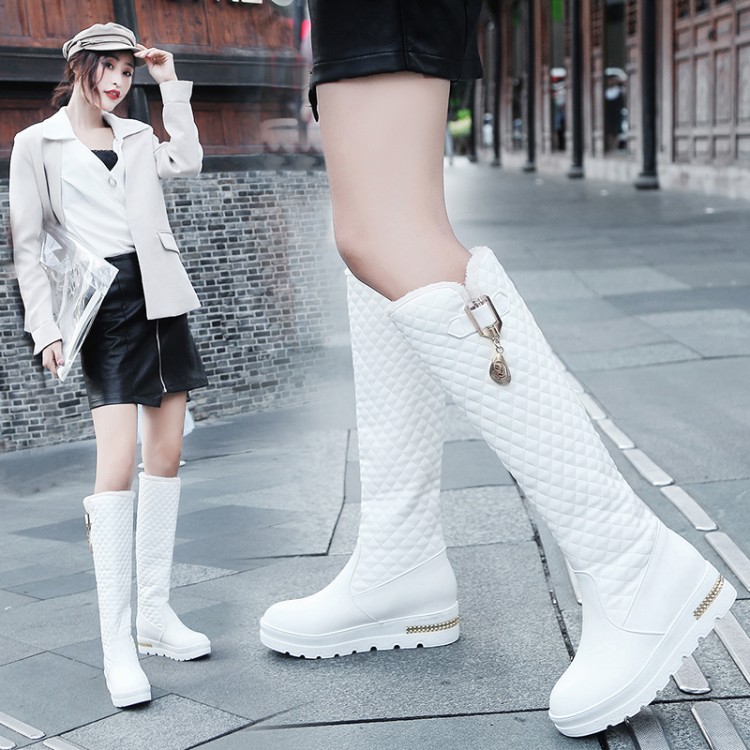 Women's Fashion Boots with Buckle and Metal Decoration
